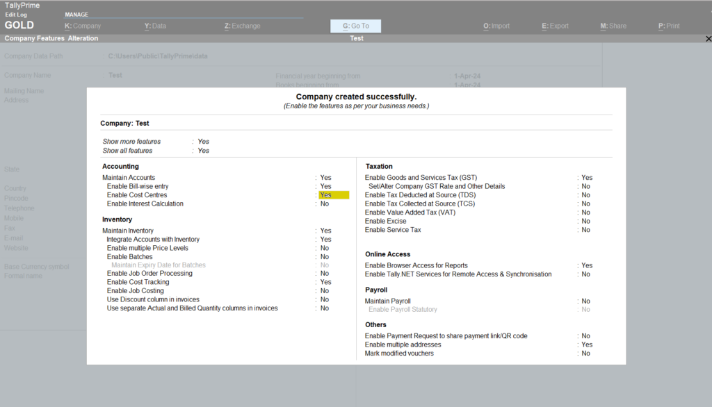 How to Generate Salesperson-Wise Reports in Tally Prime & BI Reporting Tools- Enable Cost Centre