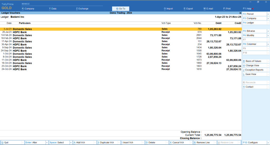 Top 5 Customer Reports from Tally-Customer Ledger