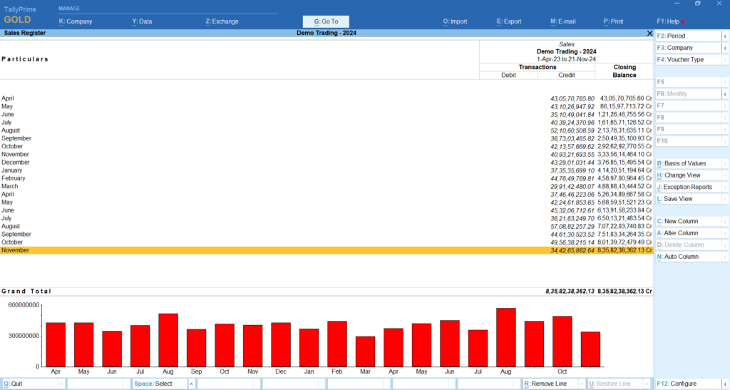 Top 5 Customer Reports from Tally-Sales Register