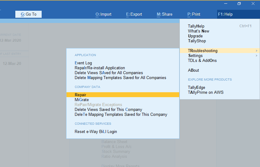 How to Solve Tally Prime Hanging Issues - Repair data in Tally Prime