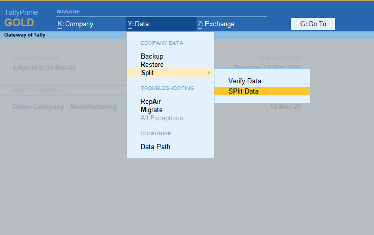 Top 10 Reasons Why Tally is Getting Slow & How to Fix it - Split data